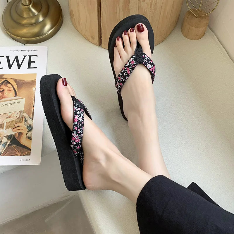 Sandalias planas de estilo étnico para Mujer, Chanclas de estilo bohemio, sandalias de playa