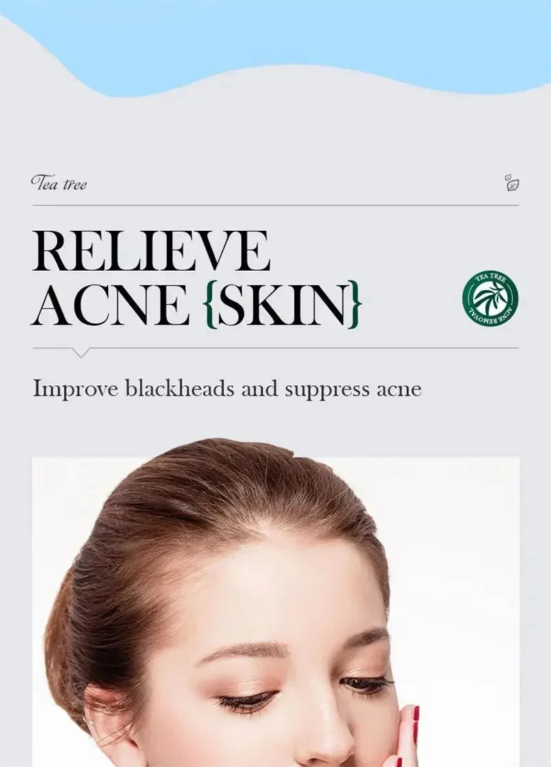 Crema para eliminar el acné del árbol de té, Control de aceite hidratante suave para el rostro, Gel Facial para eliminar el acné, espinillas, belleza y salud
