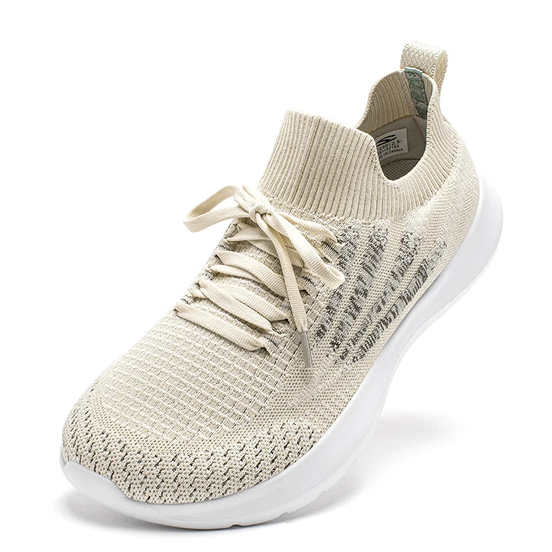 HOBIBEAR Zapatillas de deporte unisex para correr, zapatos para caminar transpirables de malla con punta ancha, zapatillas de senderismo con cordones antideslizantes
