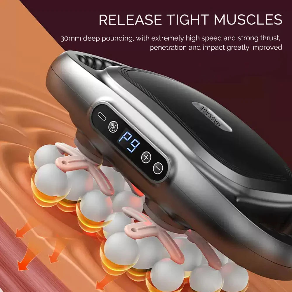 Pistola de Fascia de 16 cabezales, pistola de masaje corporal con vibración de alta frecuencia, masajeador de espalda y cintura, masajeador de cuello y hombros, masajeador muscular