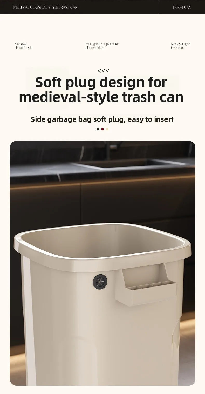 Contenedor de Basura de Cocina de Gran Capacidad con Ruedas y Tapa para Uso Doméstico y Comercial, Fácil de Mover, No Es Necesario Agacharse