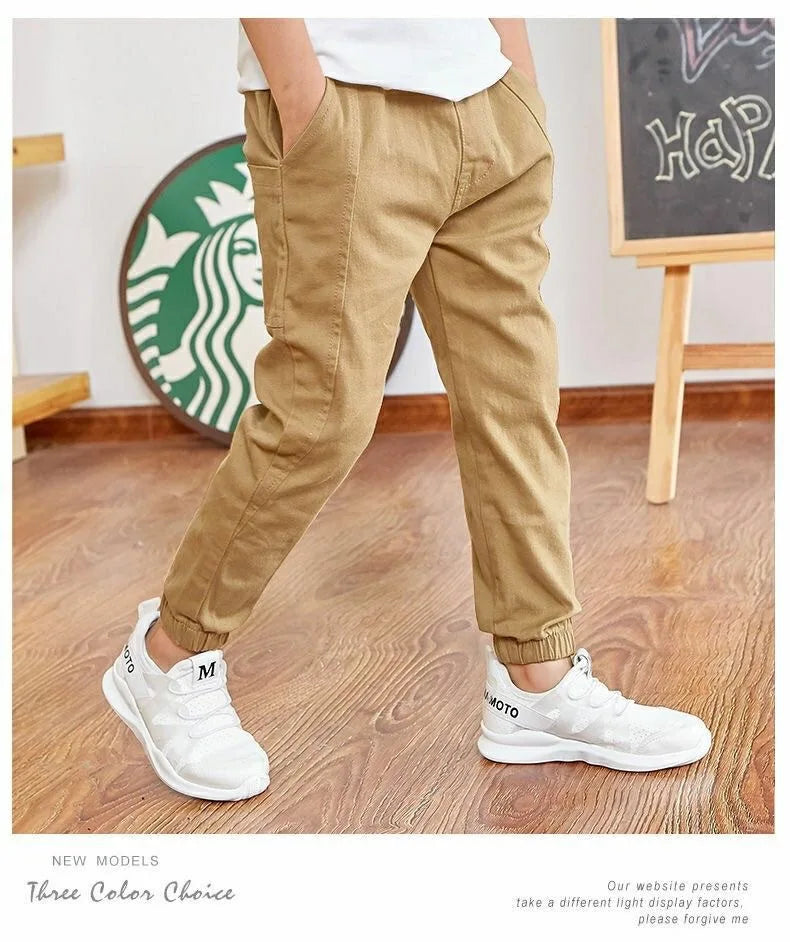 Primavera otoño pantalones de algodón para niños pantalones para niños pantalones deportivos casuales para niños 3 4 5 6 7 8 9 10 11 12 13 años ropa para niños adolescentes
