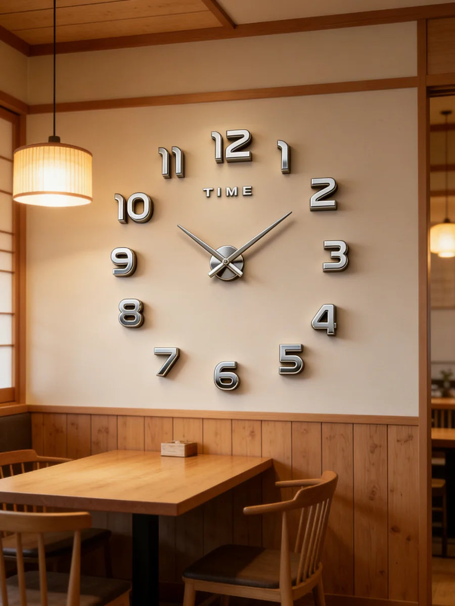 Reloj de pared grande 3D, relojes de pared clásicos luminosos, reloj Digital DIY, relojes de pared, pegatinas, reloj silencioso para el hogar, mesa de salón