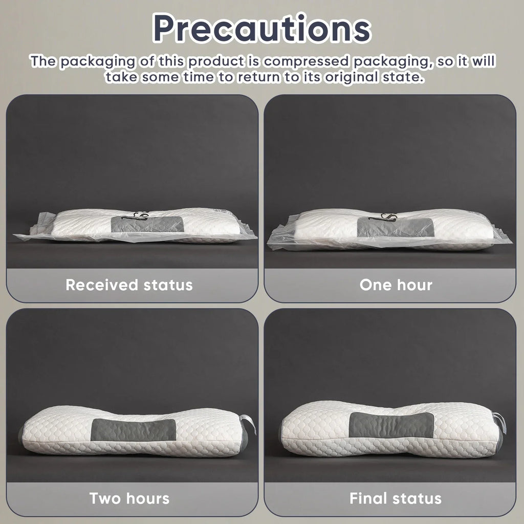 Almohada Cervical Ergonómica para Todas las Estaciones, 2 Piezas, Ajustable, con Soporte Cervical y Masaje, Cómoda para Dormir en Casa
