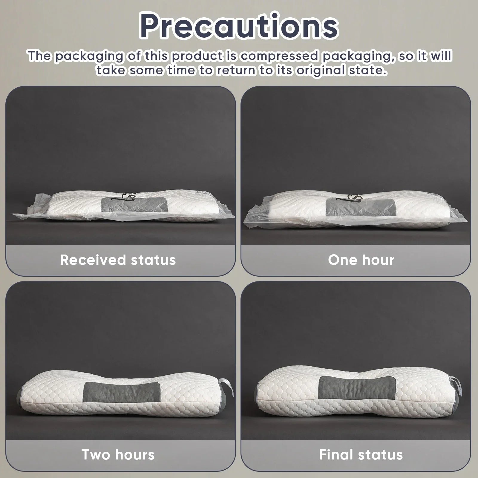 Almohada Cervical Ergonómica para Todas las Estaciones, 2 Piezas, Ajustable, con Soporte Cervical y Masaje, Cómoda para Dormir en Casa