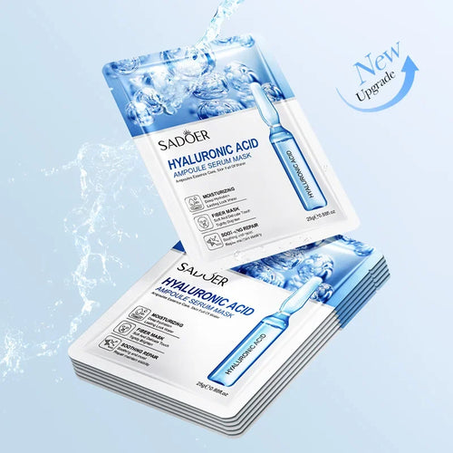 10 Uds SAODER máscaras faciales de ácido hialurónico cuidado de la piel reafirmante mascarilla Facial hidratante productos para el cuidado de la piel Facial