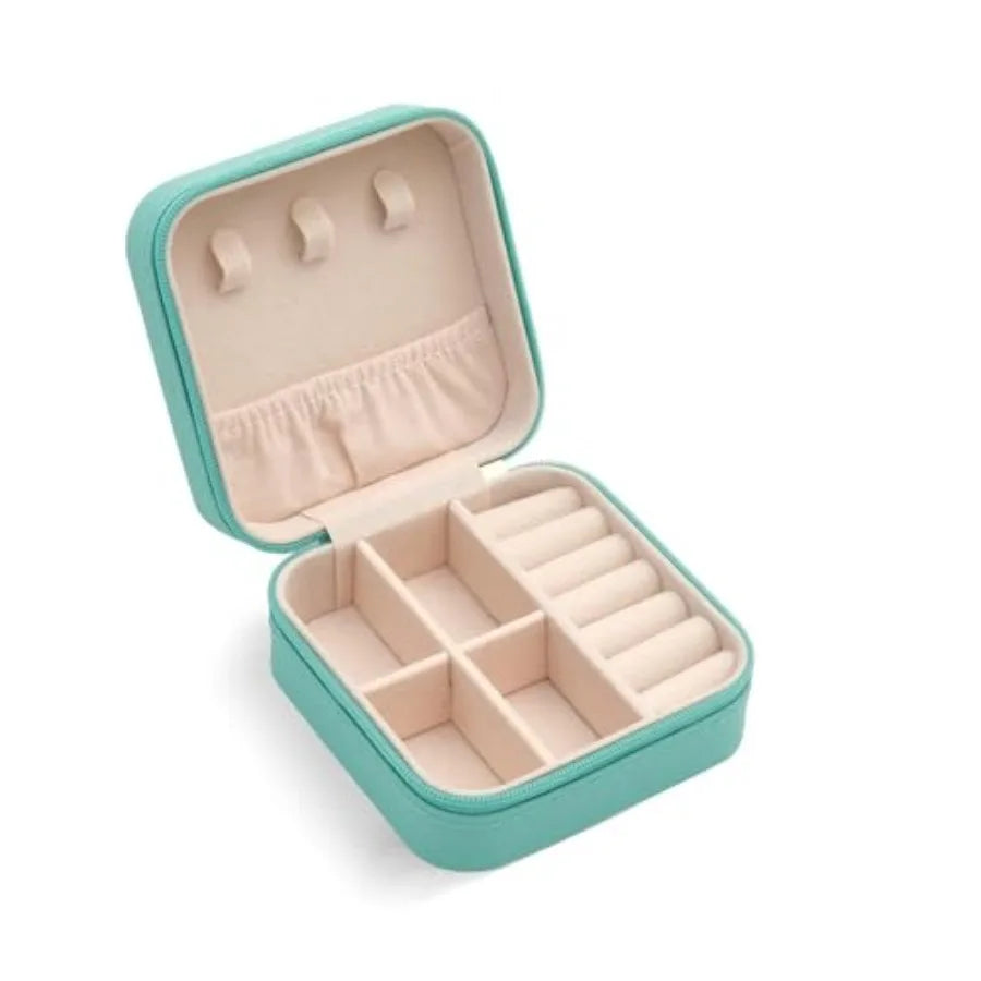 Mini estuche de viaje para joyería, pequeño organizador de joyas portátil, caja de almacenamiento portátil para anillos, pendientes, collares, regalos
