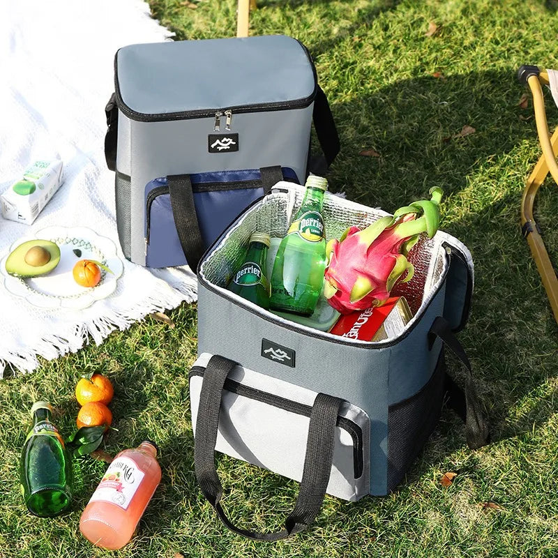 Color a juego de moda, bolsa de almuerzo cuadrada simple, bolsa de hielo portátil para acampar, trabajadores de oficina de gran capacidad, bolsa de comida