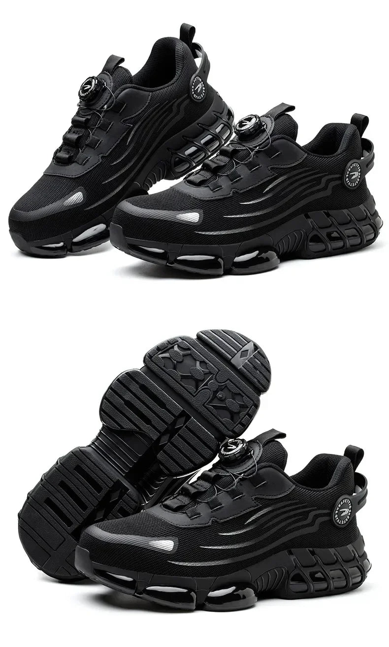 Nuevos zapatos de seguridad para el trabajo, talla 36-48 para mujeres y hombres, zapatillas de deporte con punta de acero para hombres, botas antideslizantes ligeras y transpirables impermeables, trabajo para hombres