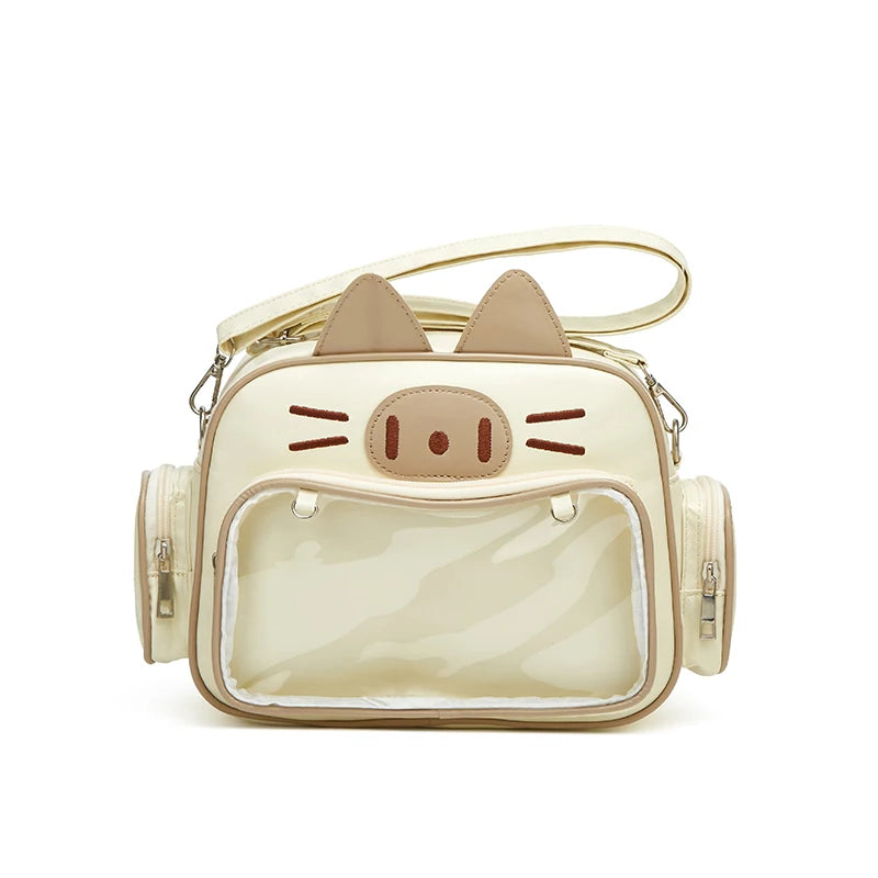 Bolso pequeño Ita de estilo universitario a la moda, mochilas de gato para mujer, bolso de hombro informal de cuero Lolita Jk Harajuku