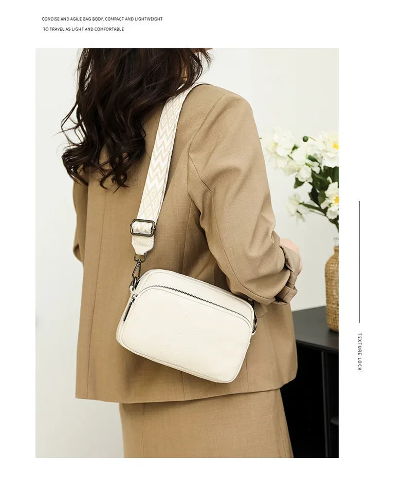 Bolso cruzado para mujer, diseño de moda espacial múltiple, gran capacidad, Material PU, bolso de hombro ligero
