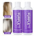 Set Champú y Acondicionador Morado para Rubio, Gris - Cabello Color Tratado - Infusido con Aceite de Cocos Nucifera para Rizado y Danificado