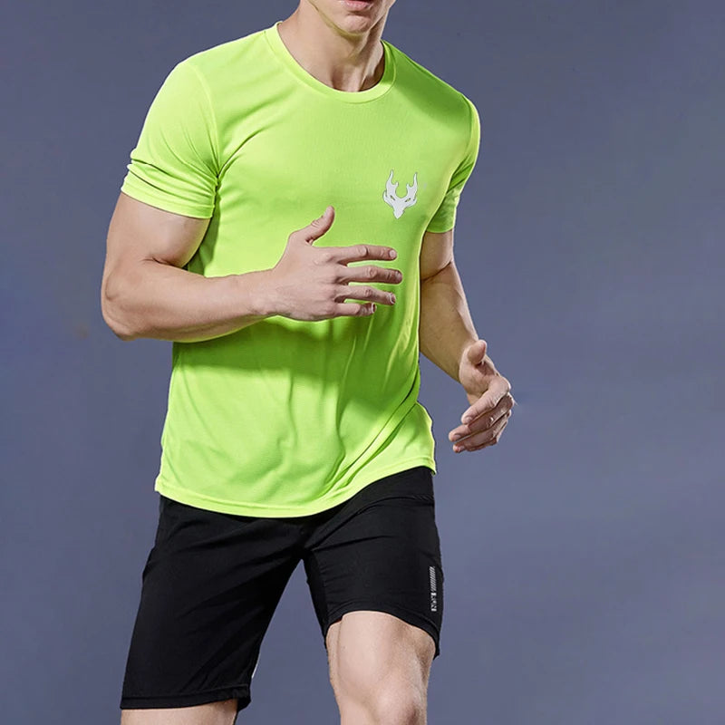 Camiseta para correr para hombre, camisetas deportivas de verano, camiseta, ropa de fútbol para hombre, camiseta de secado rápido, camiseta de entrenamiento para gimnasio y Fitness para hombre