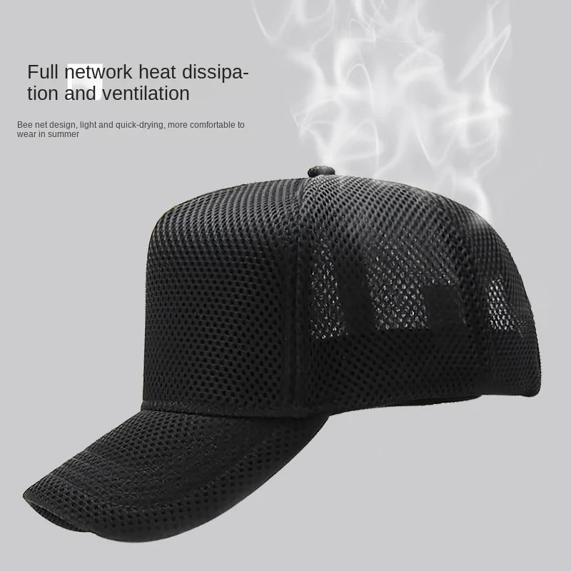 Gorra de béisbol de malla de verano de talla grande de cabeza grande para hombres y mujeres gorra transpirable de camionero ajustable para deportes al aire libre correr