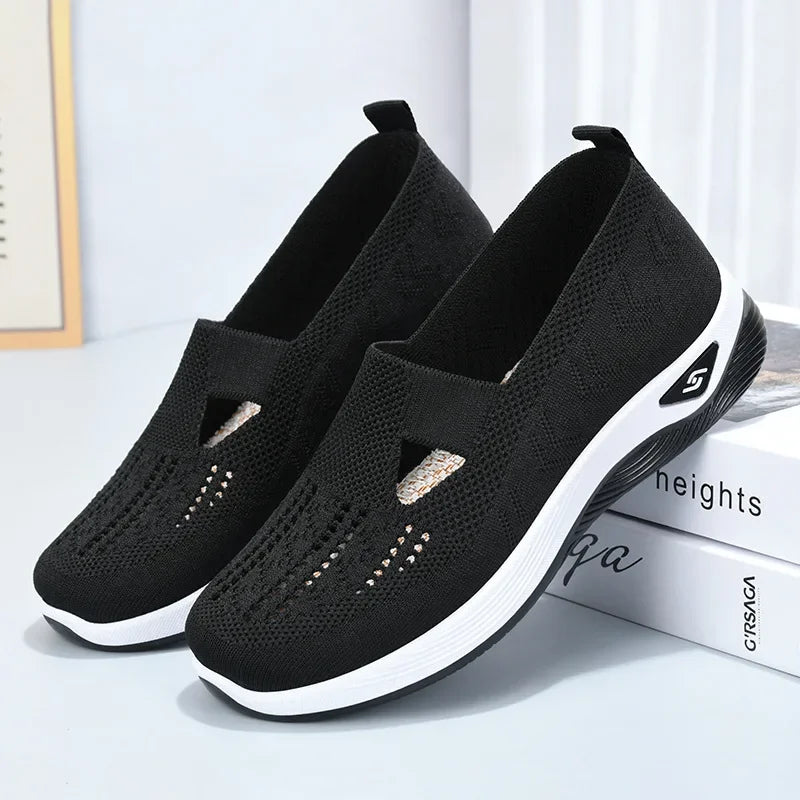 Zapatos de mujer 2025, zapatillas informales de verano, suela gruesa de malla transpirable, asequible, envío gratis