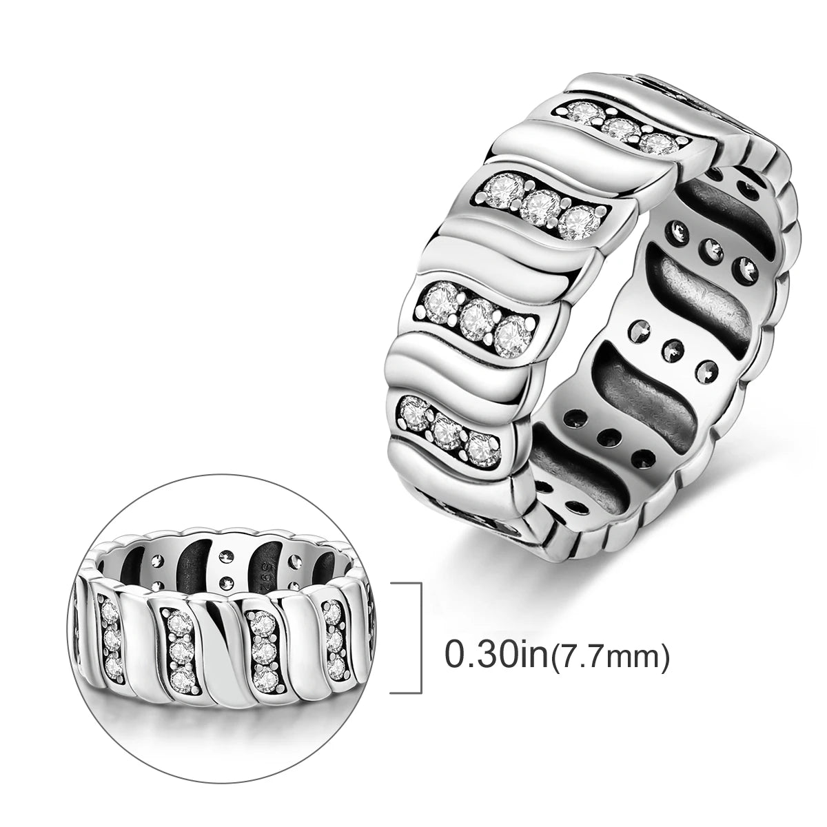 Anillo de plata 925 con diseño Original de luciérnaga y amor infinito, anillos de dedo de circón para mujer, regalo de joyería de boda de alta calidad