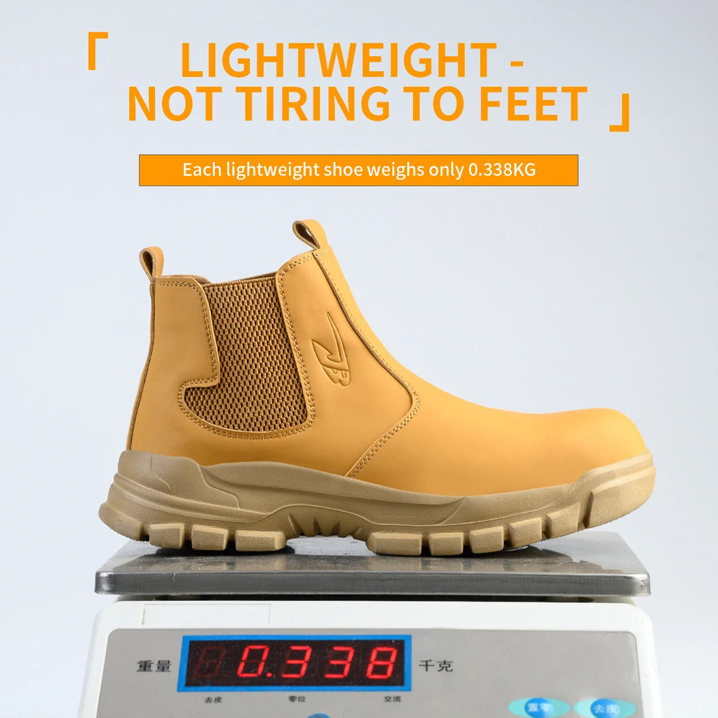 Botas de trabajo de seguridad impermeables para hombre, zapatos con punta de acero, botas tácticas de senderismo y aventura al aire libre, antiimpacto y antipinchazos