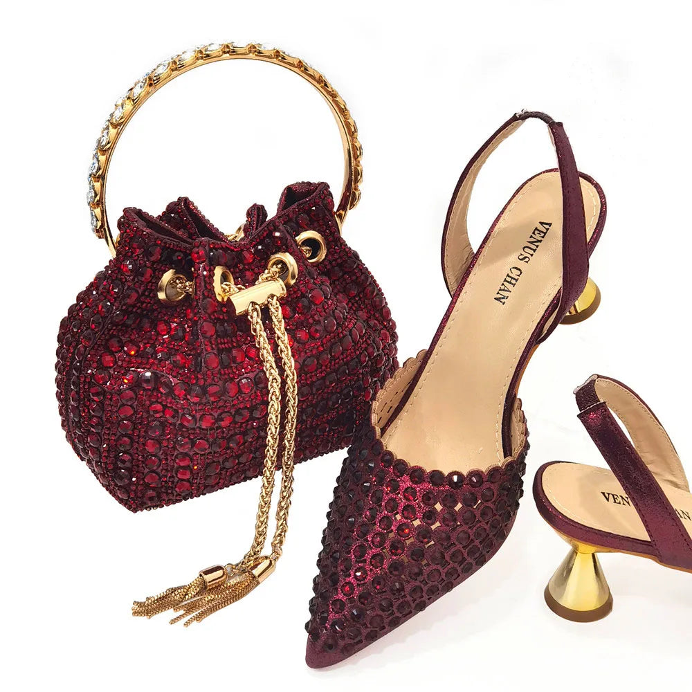 Sandalias con fondo de Muffin decoradas con cuentas para mujer, zapatos y bolso cómodos y versátiles, elegantes, a la moda, verano, 2023