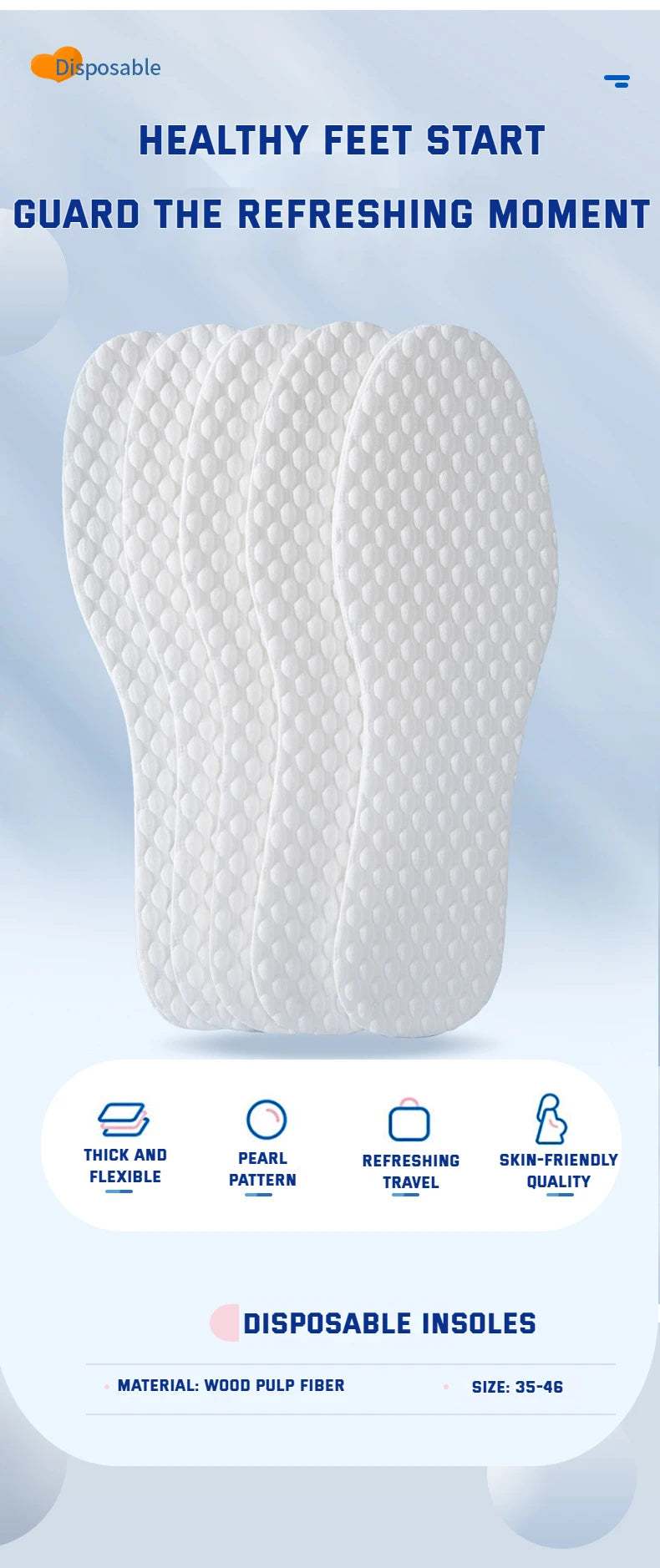 Nuevo 1/5/10 par/juegos plantillas desechables plantillas de pulpa de madera natural hombres y mujeres fino transpirable sudor suave cómodo almohadilla de zapato