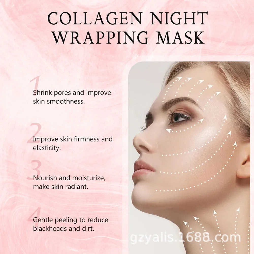 75ml KOEC colágeno noche Peel Off máscara hidratante reafirmante nutritivo elasticidad eliminar puntos negros ácido hialurónico niacinamida