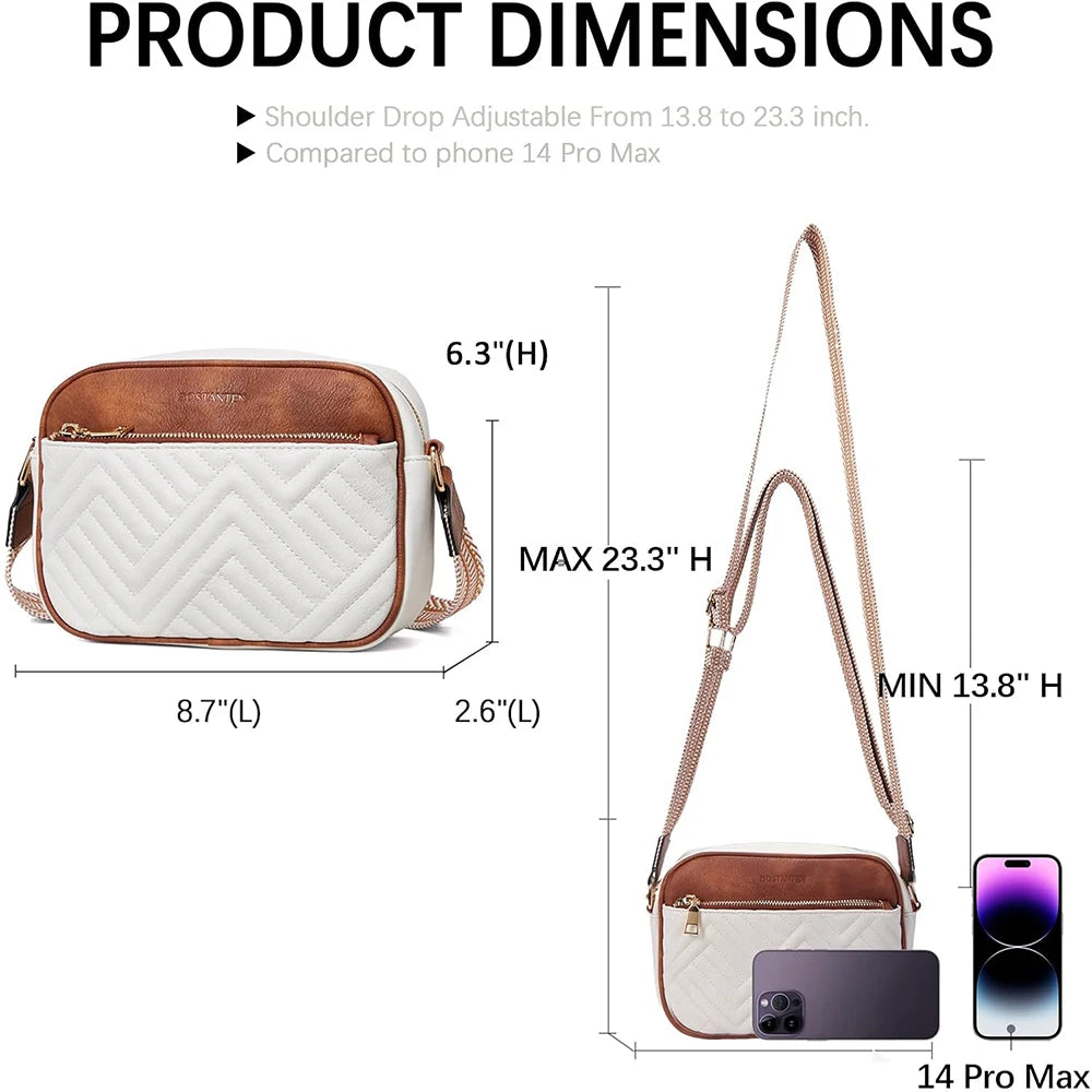 Bolsos cruzados acolchados para mujer, bolsos cuadrados de cuero vegano, bolsos pequeños con correa ancha, bolso bandolera para mujer