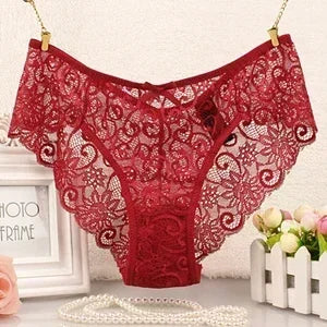 Bragas de encaje sexis de talla grande, lencería para mujer, bragas de encaje transparente transpanrent brillantes, talla grande brasileña femenina S M L XL de talla grande