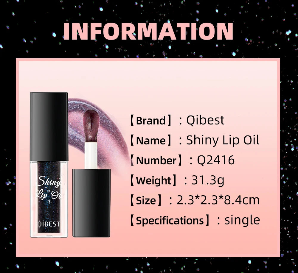 Brillo Labial QIBEST con Efecto Espejo, Hidratante, Cambia de Color, Bálsamo Labial Brillante, Voluminizador, Tinte Labial Diamante de Larga Duración