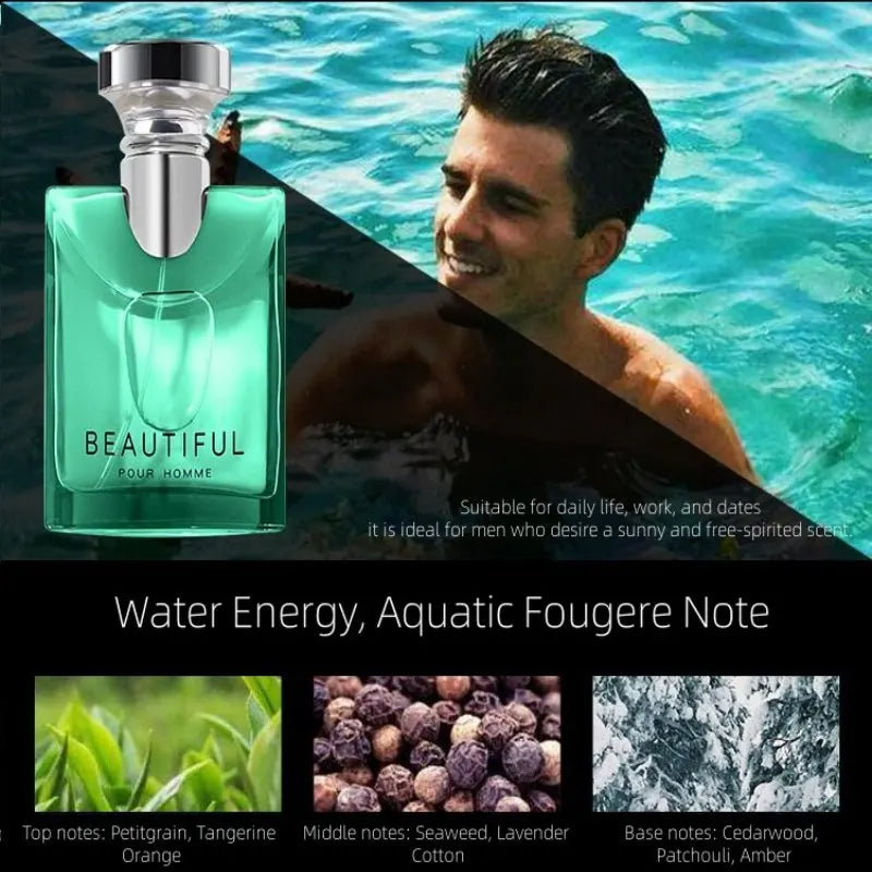 Fascination-Perfume para Hombre, 100ml, fragancia de Colonia de larga duración, aroma de té, feromonas para Hombre, fragancia Original en aerosol, Parfum para Hombre
