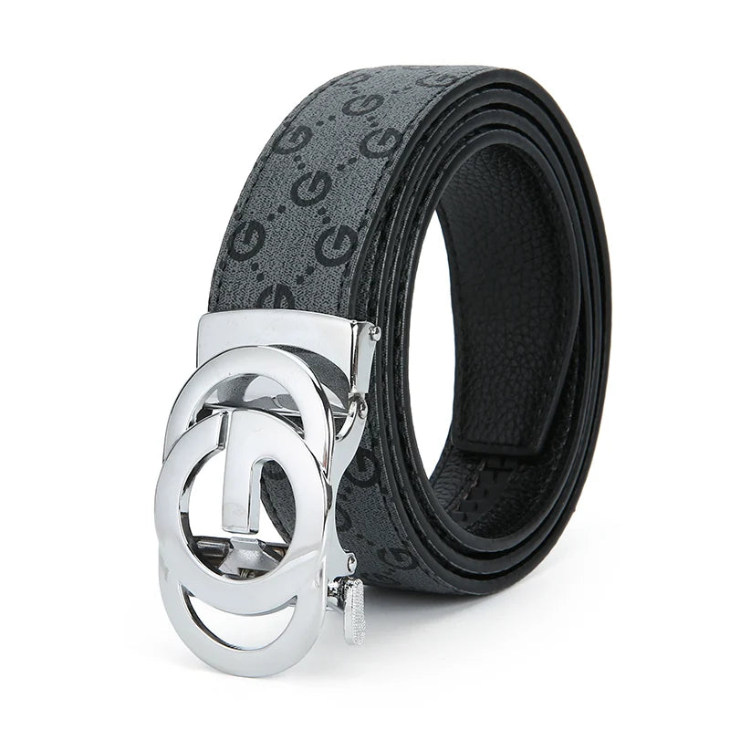 Cinturón de hombre de cuero genuino y piel de vaca, cinturón de marca de lujo informal a la moda, cinturón de diseño versátil para hombre