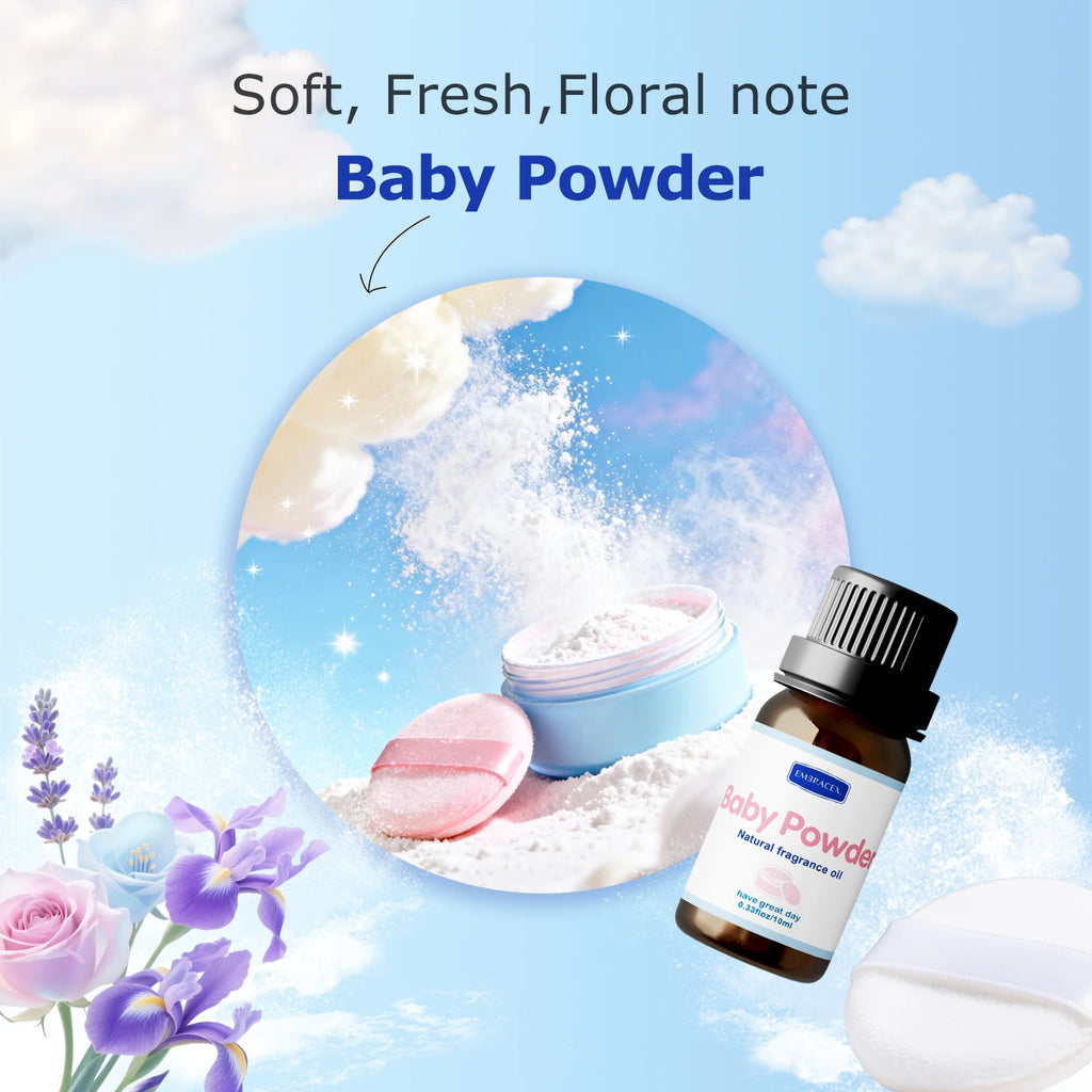 Aceite esencial en polvo para bebé, aceite aromático de larga duración, aceite de masaje para el cuidado corporal con aroma dulce cálido, regalo para amigos, 10ml
