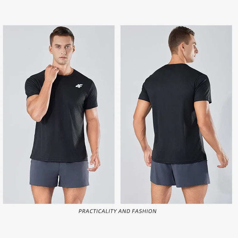 Camiseta de entrenamiento de ejercicio de verano para hombre, camiseta de manga corta transpirable de secado rápido de alta calidad, camisetas de baloncesto para gimnasio y maratón