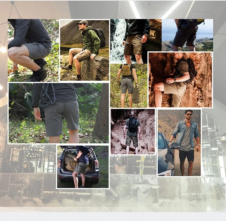 Pantalones cortos tácticos militares para hombre, pantalones cortos urbanos impermeables de senderismo, pantalones de campamento con múltiples bolsillos, talla grande, Verano