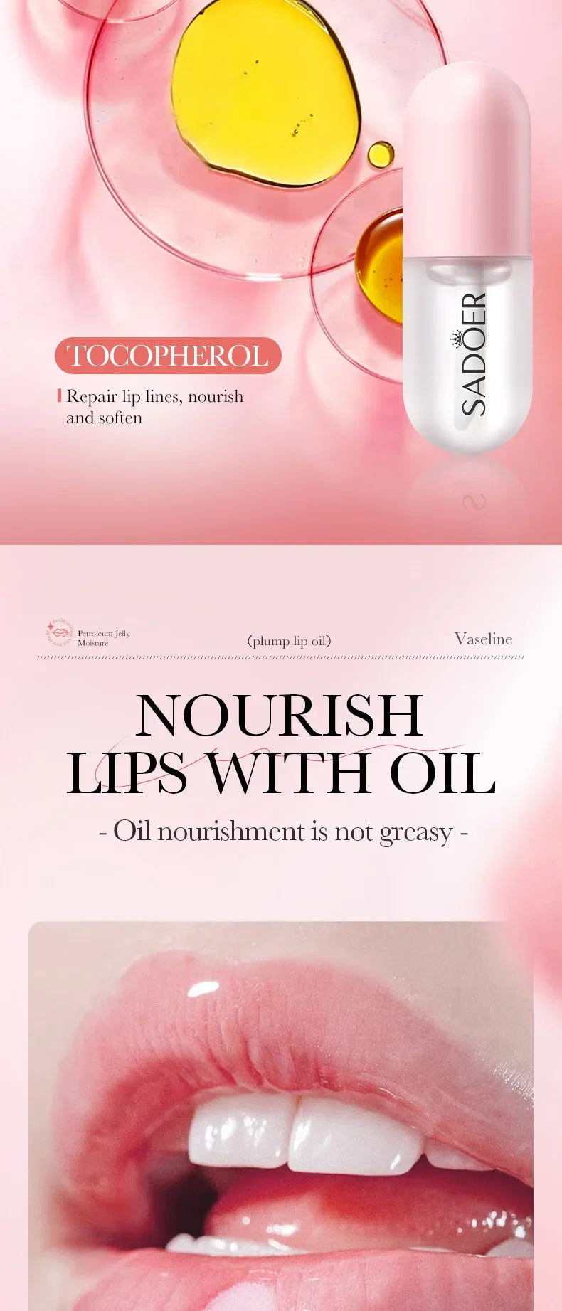 Aceite esencial para rellenar los labios, cuidado de los labios Sexy instantáneo, nutritivo, antiarrugas, hidratante, brillo de labios carpante definitivo, suero, cosméticos