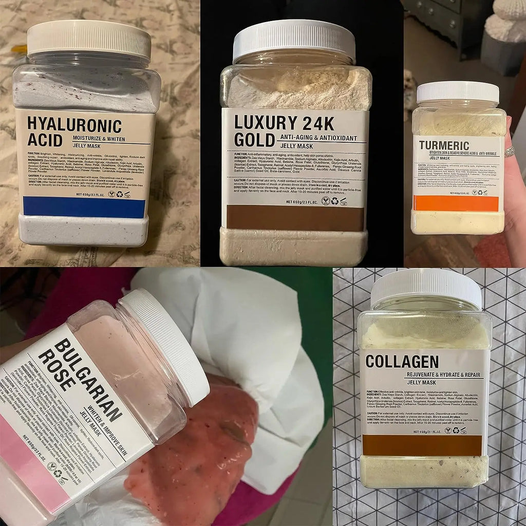 6 uds máscara de gelatina en polvo al por mayor 650G máscaras profesionales uso en salón de belleza productos para el cuidado de la piel Facial