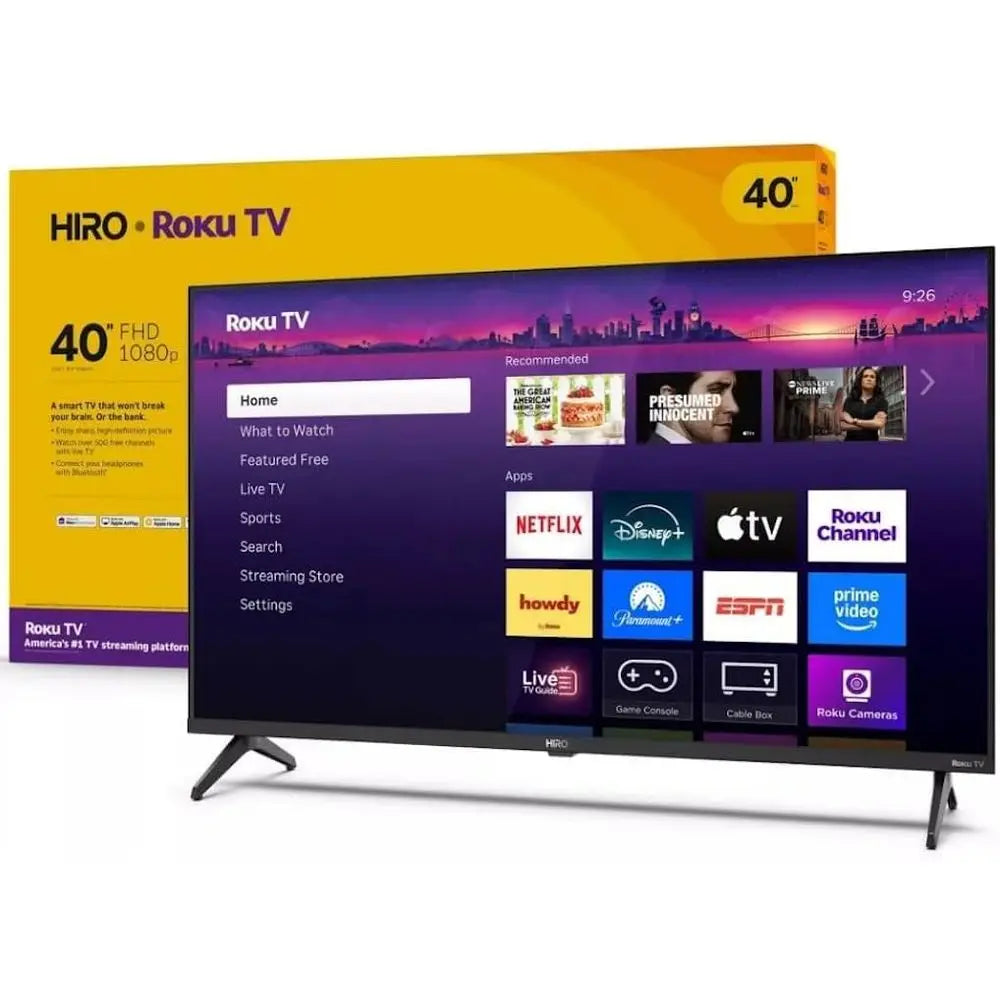 Televisor Inteligente Hiro TV de 40 Pulgadas, 1080p Full HD con Audio Dolby para Streaming, LED de Iluminación Directa, con Wi-Fi, Bluetooth, 3 Puertos HDMI - H40C3C