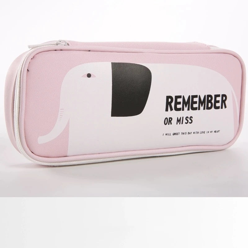 Estuche de cuero PU para lápices de dibujos animados, bolsa de almacenamiento de papelería escolar, estuche bonito para estudiantes, bolsa para bolígrafos para niños, regalos y premios
