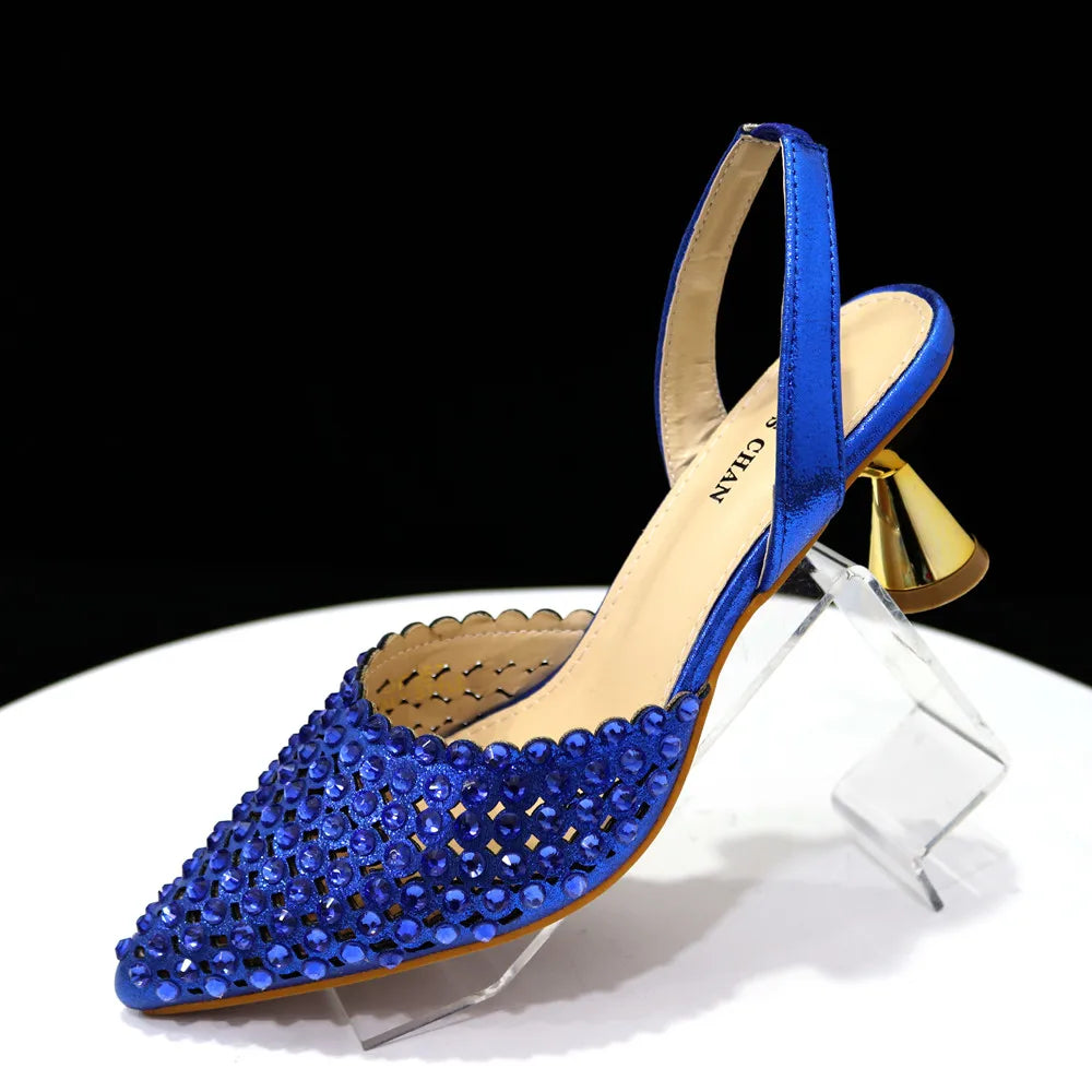Sandalias con fondo de Muffin decoradas con cuentas para mujer, zapatos y bolso cómodos y versátiles, elegantes, a la moda, verano, 2023