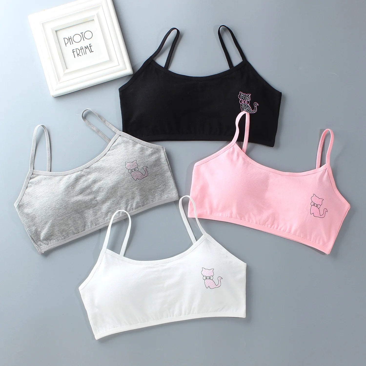 5 unids/lote Teeange niñas pequeñas sujetadores de entrenamiento Purbery School Girl Sujetador deportivo niños almohadilla para el pecho desmontable ropa interior niños Tops de tubo