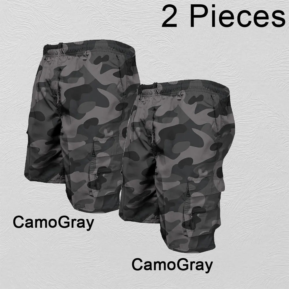 Pantalones cortos Cargo a la moda para hombre, pantalones tácticos para hombre, pantalones deportivos informales con bolsillos grandes, pantalones con paneles Cargo de talla grande para hombre