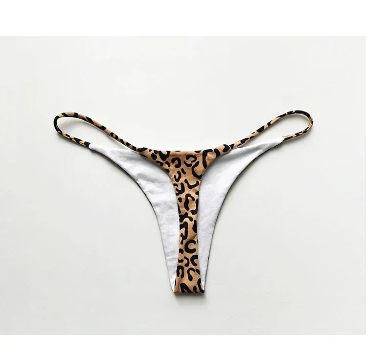 Bragas de algodón con estampado de leopardo para mujer, bragas sexis, Tanga de cintura baja, Bikini con espalda en T, ropa interior sin costuras, lencería femenina, talla S-XXL