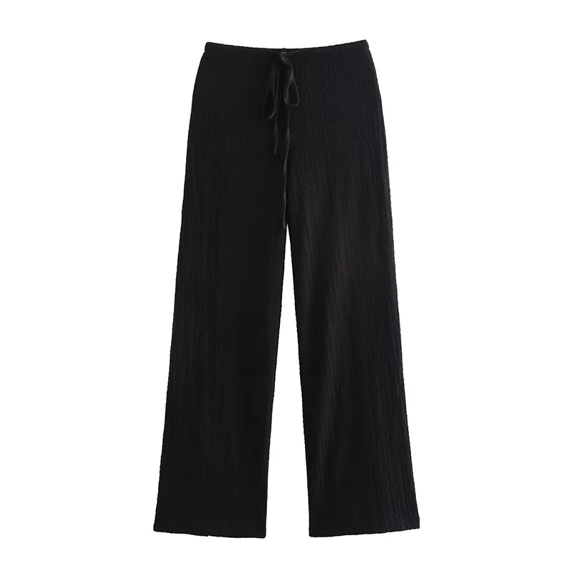 Willshela Women Fashion 2 Piece Set Solid Single Breasted Tank Tops & Vintage HIgh Elastic Waist Pants Female Chic Pants Suit
