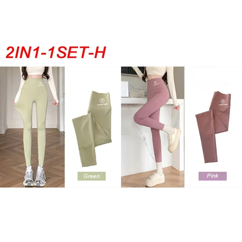 M-XL pantalones de tiburón para mujer, mallas finas de cintura alta para levantar el vientre y la cadera, mallas negras para pies pequeños, primavera Otoño Invierno