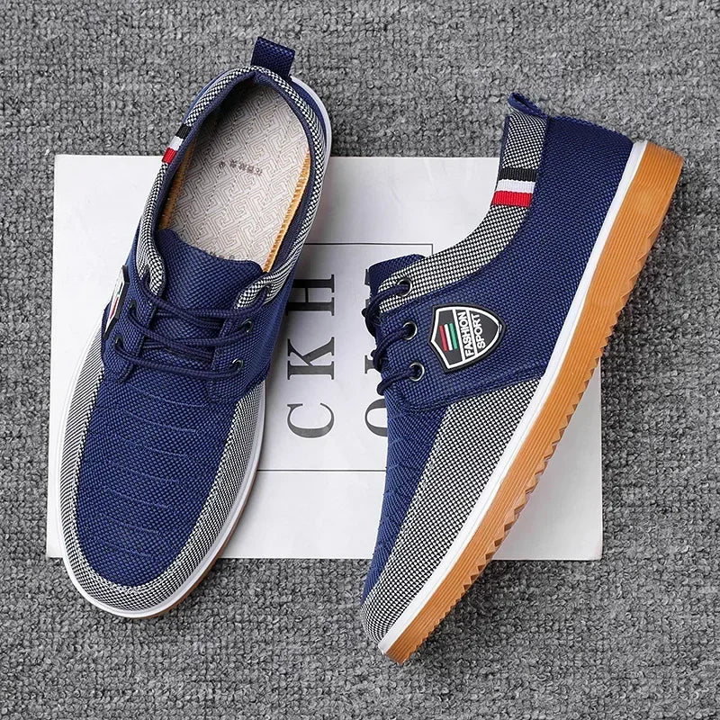 Zapatos de lona informales para hombre, Zapatos de conducción de suela blanda a la moda, Zapatos de diseñador para hombre, zapatillas cómodas de talla grande, 2024