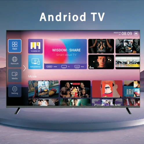 Smart TV LED con WiFi y para Bluetooth 4K UHD TV sin marco disponible en tamaños de 32 pulgadas y más grande para hoteles