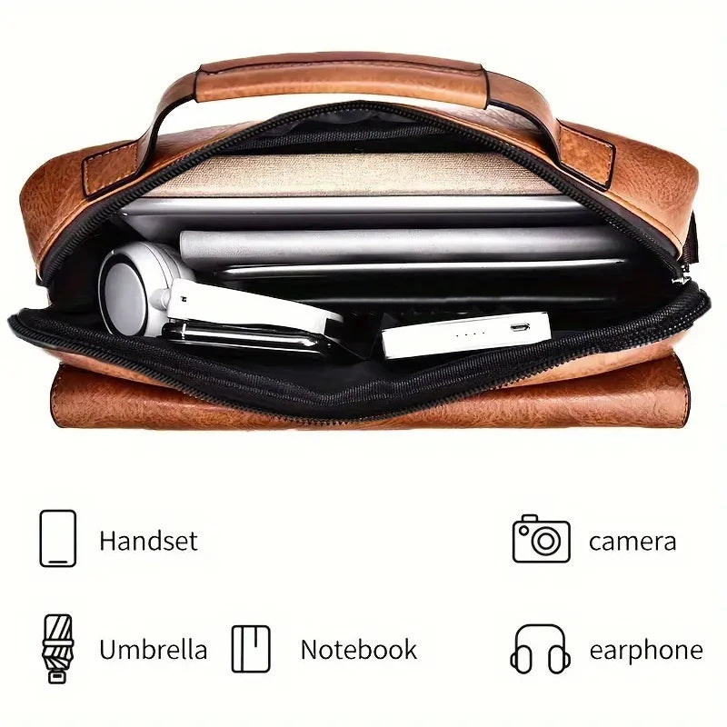 Bolso de hombro de estilo neutro para hombres y mujeres, adecuado para viajes de negocios y fotografía de material de PU.