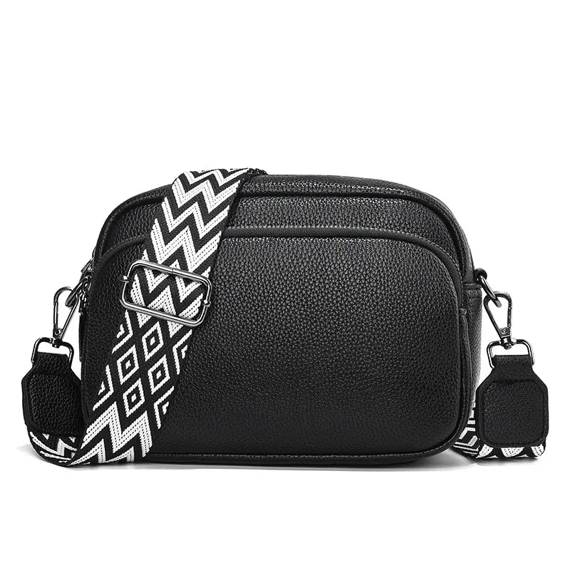 Bolso cruzado para mujer, diseño de moda espacial múltiple, gran capacidad, Material PU, bolso de hombro ligero