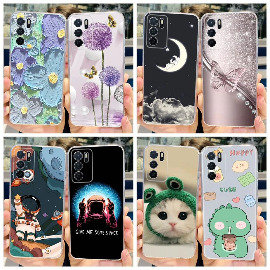 Para Oppo A16 A16s funda elegante pintada contraportada suave funda de teléfono delgada para Oppo A16s OppoA16 s CPH2269 Coque Fundas carcasa de parachoques