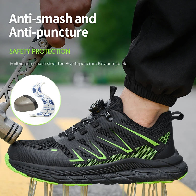 Zapatos de Seguridad de Moda para Hombre, Zapatos de Trabajo con Puntera de Acero, Protección Anti-aplastamiento y Anti-pinchazos, Zapatos Funcionales de Construcción, Botas de Trabajo para Hombre
