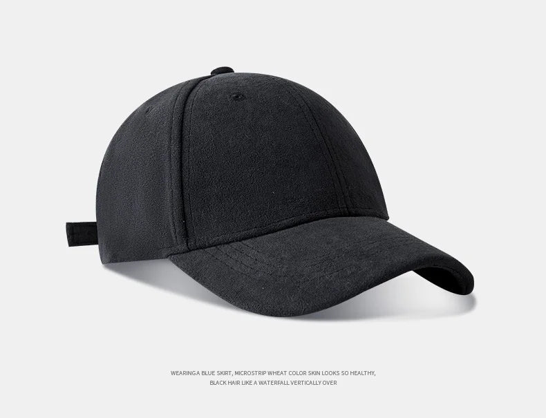 Gorras de béisbol de gamuza a la moda para hombre y mujer, gorra de hip hop retro sólida para otoño e invierno, gorra unisex ajustable con visera para el sol