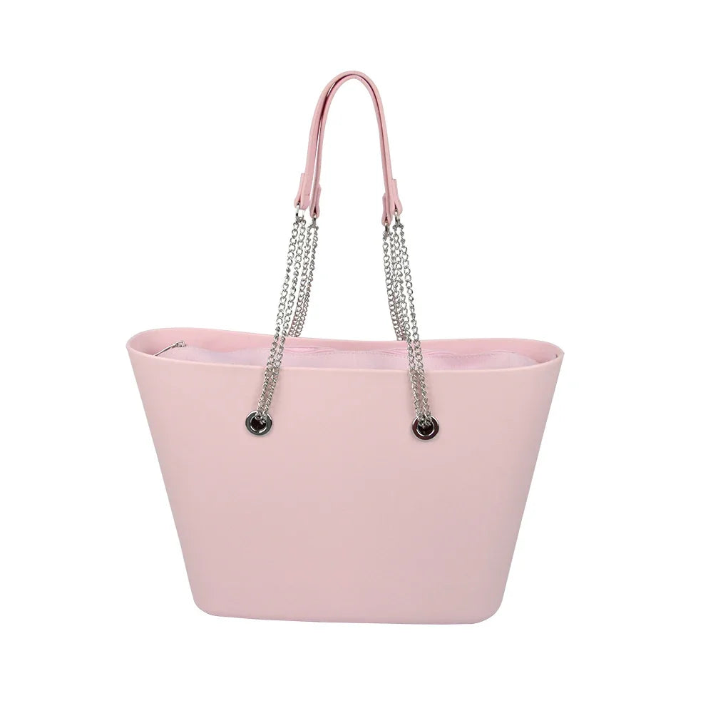 Nuevo 1 par Obag plata larga OT doble cadena con tornillo chapado en Metal para OBag mango O bolso de mujer bolso de hombro